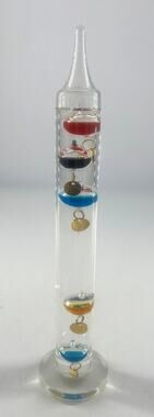 Galileo Thermometer Home Deco Collectible Glass Multicolor Liquid Granny Cottage
